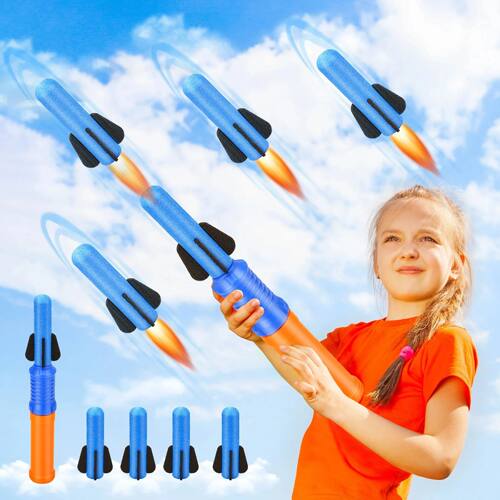 Foam Rocket Launcher Toy Set for Kids Outdoor Birthday Gifts