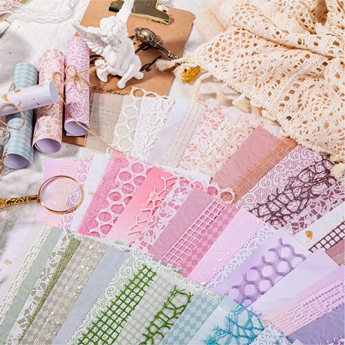 15pcs Vintage Mixed materials Lace paper Scrapbook Materials