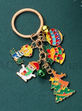 Lovely Hat Bell Star Tree Snowman Christmas Keycha Snowflake