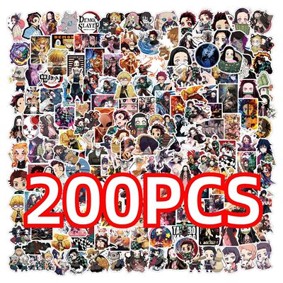 100/200pcs Cartoon Anime Demon Slayer Stickers for Laptop Su