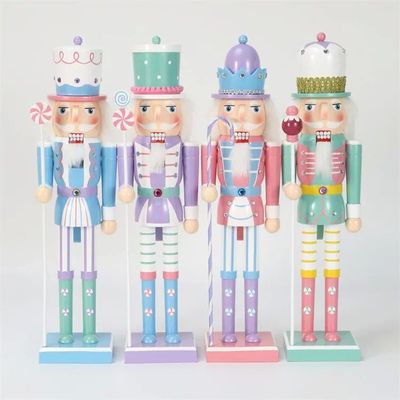 25/38cm Wooden Nutcracker Soldier Christmas Ornaments Handcr
