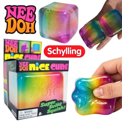 Schylling Nee Doh Rainbow Color Cube Squishy Sensory Fidget