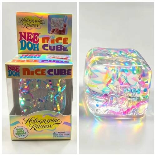 Needoh Holographic Ribbon Squeeze Sensory Colorful Knead Str