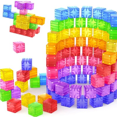 Magnetic Building Blocks Toy Transparent Magnetic Cubes Cons