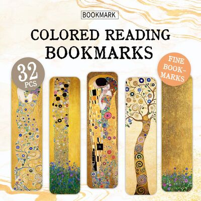 32 pcs total, 4 pcs per style Klimt Art Style Bookmarks Set,