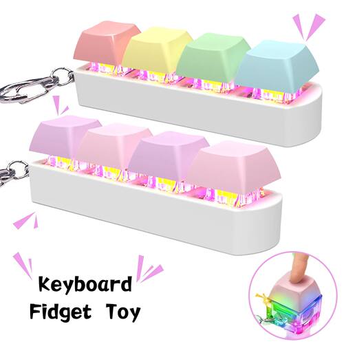 LED Keyboard Key Toy Stress Relief DIY Fidget Button Keycap