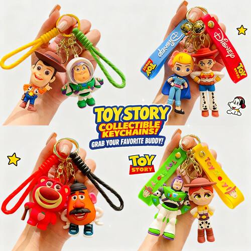 Toy Story Keychain Cartoon Lotso  Bear Buzz Lightyear Three