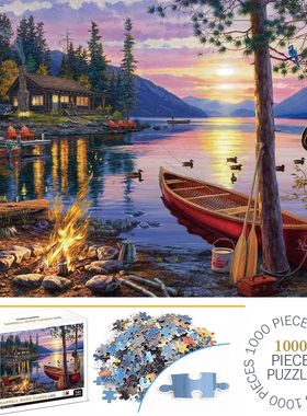1000pcs Darrell Bush Canoe Lake Jigsaw Puzzles for Adults Ho