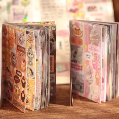 Kawaii Stationery Stickers Showa Flavor Flash Film Die Cutti