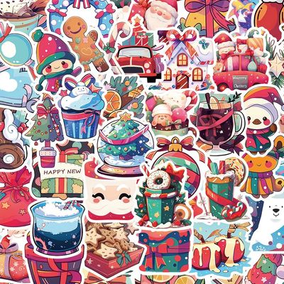 50pcs Kawaii Cartoon Christmas Art Aesthetic Stickers Pack f
