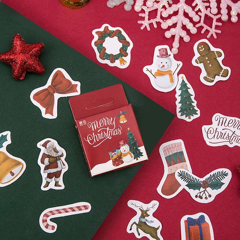 45pcs Etori Life Merry Christmas Box Sticker DIY Decorative