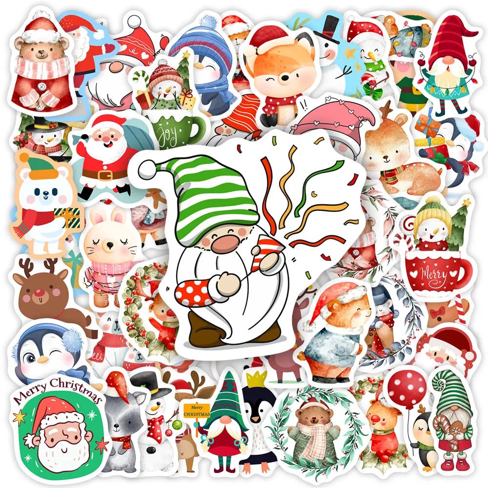 Christmas Stickers Cute Cartoon Toys Stickers DIY Scrapbooki