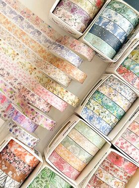 5Pcs Flowers Washi Tape Scrapbooking Supplies Washitape Spri