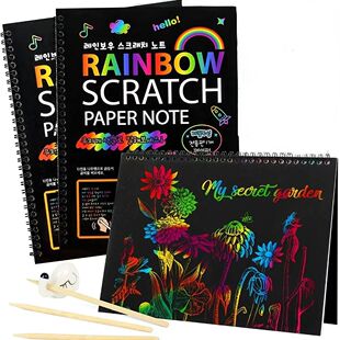 for Scratch Scraping Arts Kids Set Paper Off Magic Rainbow