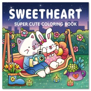 Sweet Heart Coloring Book: 40 Pages of Adorable Friends & Cu