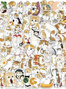 64PCS Cute Cats Animal Cartoon Stickers Funny Decals DIY Pho