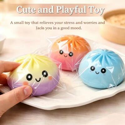 Novel fun dumplings/steamed bread squeeze toys, soft and cut