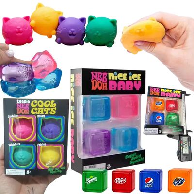 Schylling Nee Doh Nice Cube & Mini Cat & Soda Cube Sensory F