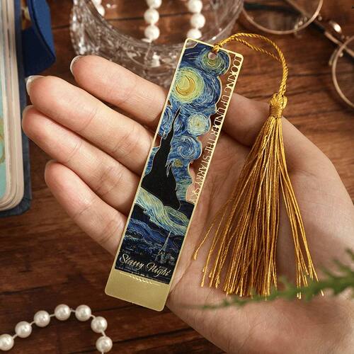 1pc Hollow Literary Flower Metal Bookmark Exquisite Painting