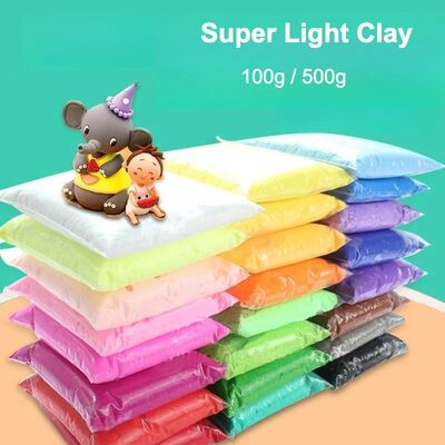 24 Colors Super Light Clay Non-toxic 100g 500g in Bag Plasti
