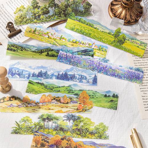 10pcs Beautiful Landscape Sticker Pack natural scenery Junk