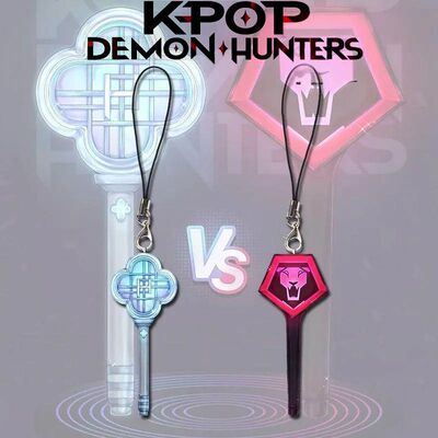 Anime Movie KPop HUNTR/X Cosplay Keychain Acrylic Light Stic