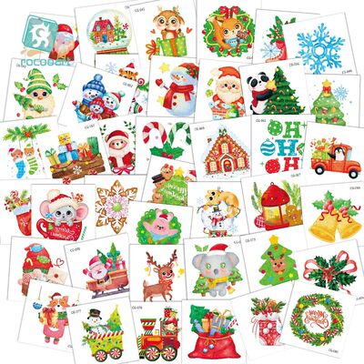 40 Different Glitter Face Temporary Tattoos for Christmas De