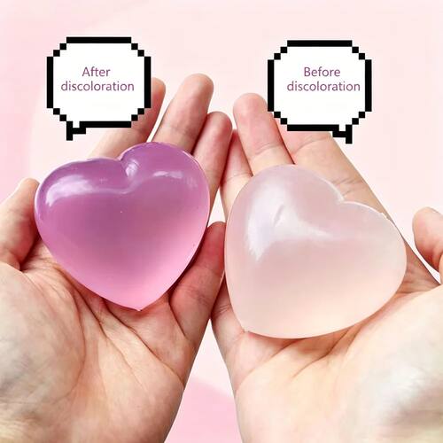1/2pcs Cute Color Changing Heart Maltose Squeeze Toy Slow Re