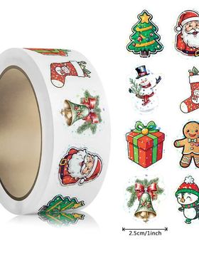 500pcs Laser Cartoon Christmas Stickers Christmas Gift Wrapp
