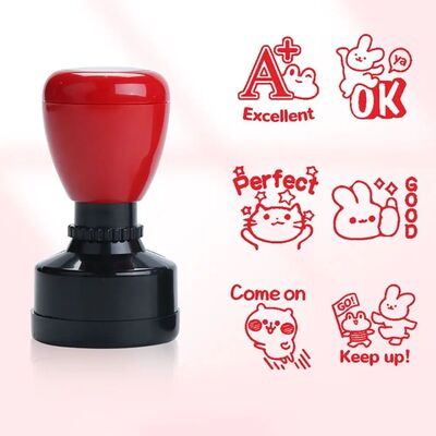 1PC Teacher Encourage Stamp Emoticons Seal Self-ink Stamps C