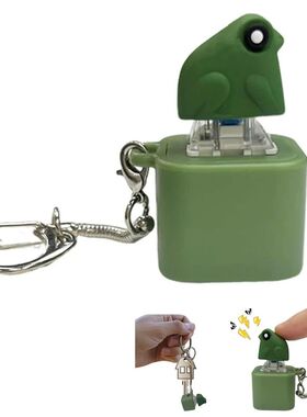 Croaking Frog Fidget Pendant Keychain With Colorful Lights R