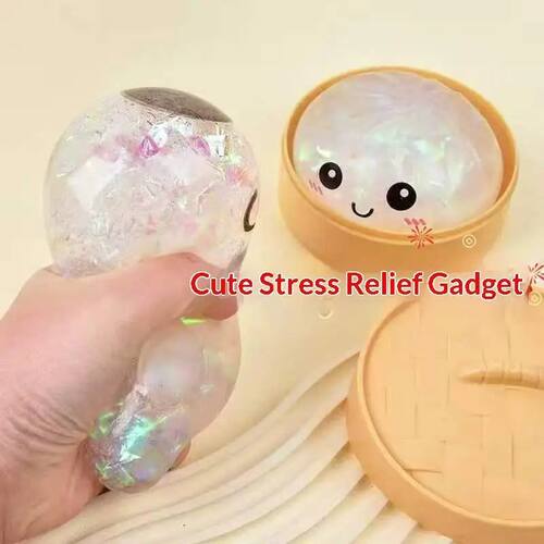 New Realistic Giant Dumpling Squeeze Toy With Steamer Soft T