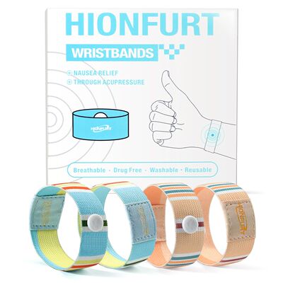 4Pcs Acupressure Wristbands for Motion & Morning Sickness Re