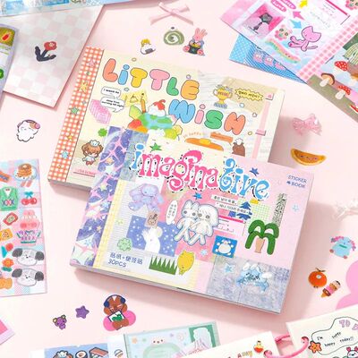 Kawaii Dual M5 Sticker Book Ins Style Cute Cartoon Decorativ