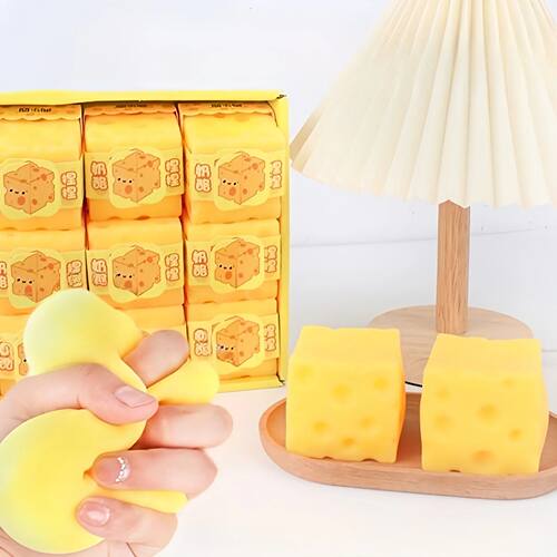Squishy Square Cheese Squeeze Toys Slow Rebound Push Stress