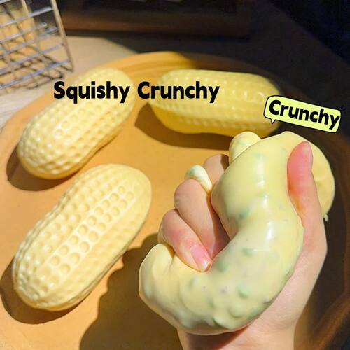 Peanut Squishy Crunchy Stress Ball Fidget Toy Handmade Squee