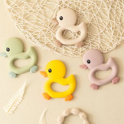 1PCS Baby Teether Toys Cartoon Duck Silicone Teether For Bab