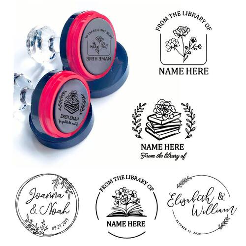 Book library ink Stamp Personalized Self Inking Wedding Stam