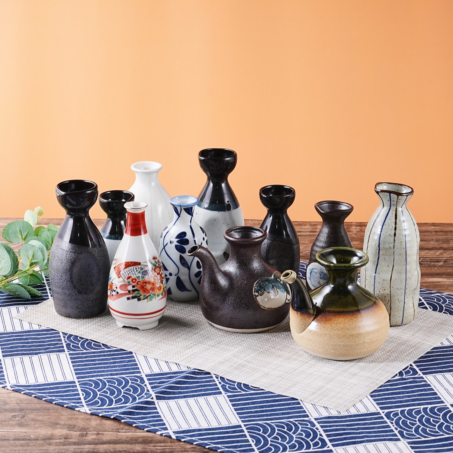 日本进口美浓烧伊贺粉引清酒壶图片