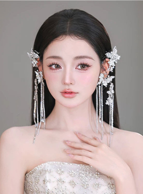 一诺新娘气质轻奢镂空镶钻星星耳夹女高级感简约百搭无耳洞耳饰