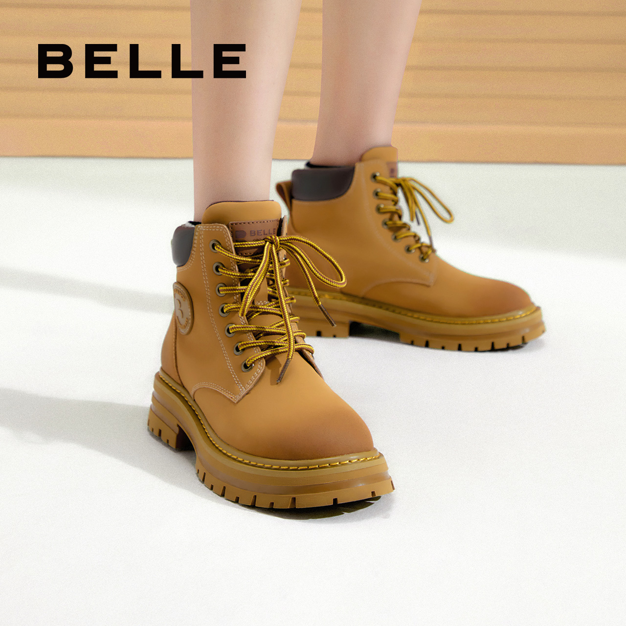 百丽新款马丁2022冬季工装靴