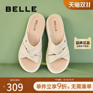 沙滩鞋 妈妈鞋 厚底拖鞋 新款 子可外穿凉拖A9T1DBT4 女夏季 百丽女鞋