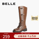 百丽长靴鞋 长筒靴子B2249DG4 冬季 子西部靴机车靴骑士靴女鞋 新款