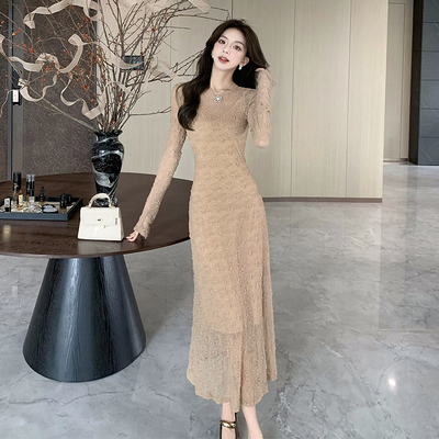 实拍法式名媛镂空蕾丝网纱吊带连衣裙轻奢高级感女人味两件套