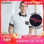 Carbine nam chữ trắng in áo thun ngắn tay áo sơ mi cộc tay Áo sơ mi thanh niên Casual Trend Street Cotton Top B - Polo store t shirt