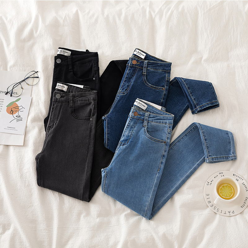 紧身秋季新款铅笔裤高腰九分裤