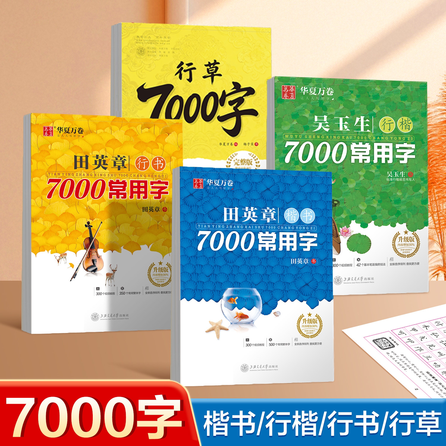 田英章楷书7000常用字成人练字字帖吴玉生行楷字帖女生漂亮字体静心大气字帖硬笔书法速成连笔字控笔训练每日一练临摹字帖华夏万卷