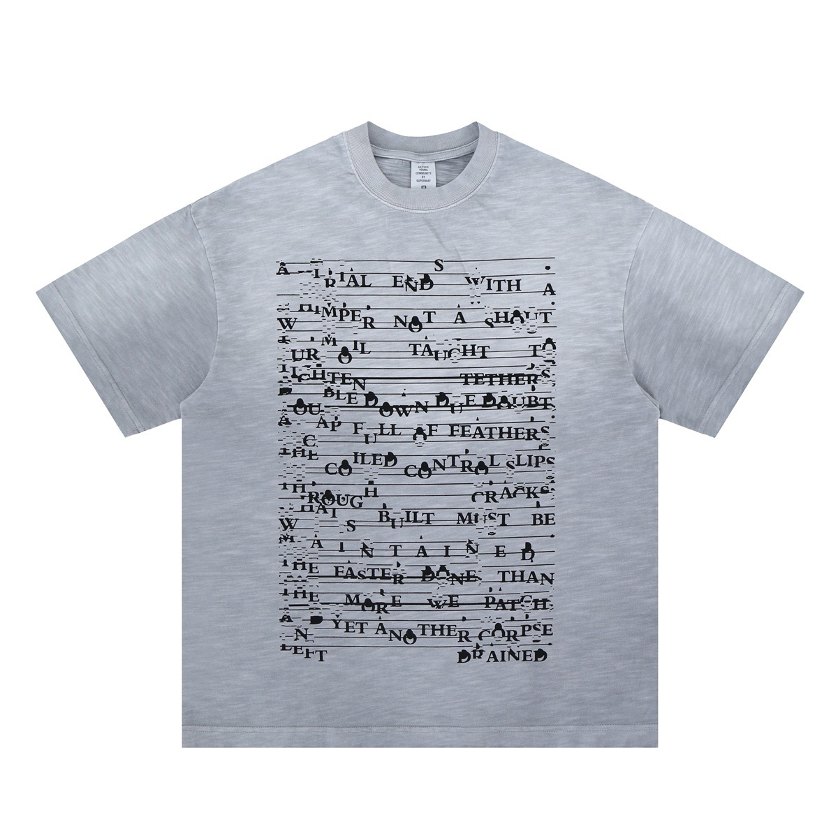 春夏新品欧美潮牌错乱日记字母印花竹节棉短袖T恤男