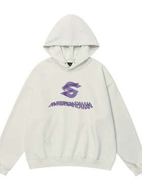 虚幻之境主题印花连帽衫