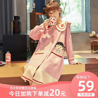 2020年新款睡裙女春秋纯棉网红可爱公主夏季大码胖mm孕妇睡衣裙子